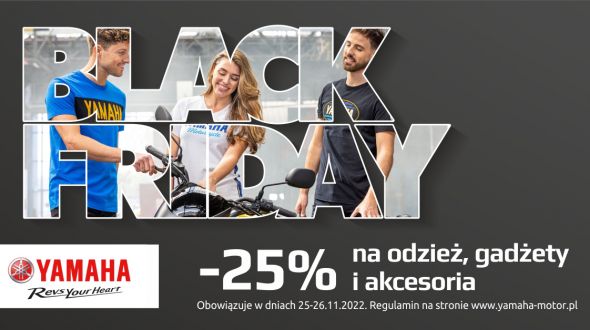 Black Friday w salonach Yamahy – 25% na odzież, gadżety i akcesoria